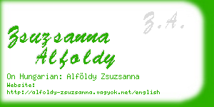 zsuzsanna alfoldy business card